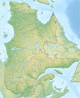 Location of Kenogami Lake in Quebec, Canada.