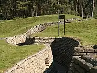 Preserved trenches at Vimy