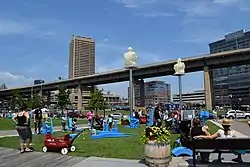 View of Canalside from Central Wharf, looking north