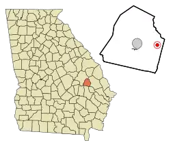 Location in Candler County and the state of Georgia