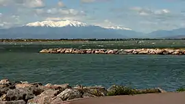 The Pic du Canigou seen from Port Murano, in Barcarès