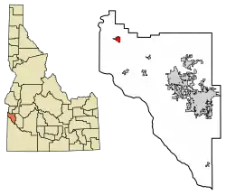 Location of Parma in Canyon County, Idaho.