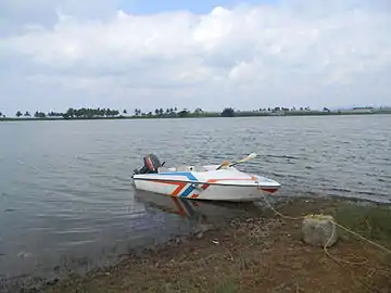 Motor boat at Yagachi Dam