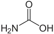 Structural formula of carbamic acid