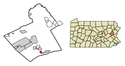 Location of Bowmanstown in Carbon County, Pennsylvania