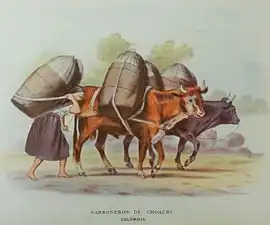 Charcoal burners of Choachí in 1850 by Ramón Torres Méndez.