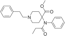 Chemical structure of carfentanil.