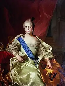 The Elizabeth portrait by Charles-André van Loo in Peterhof Palace