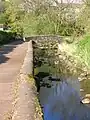 The Carmel Water in Kilmaurs at the inflow of the Mack Well (see the rings in the water) near the Auld Brig