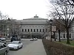 The Carnegie Institute and Library complex (which houses the Carnegie Museum of Natural History, Carnegie Museum of Art, Carnegie Music Hall, and the main branch of the Carnegie Library of Pittsburgh), built in 1896, at 4400 Forbes Avenue.