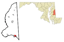 Location of Federalsburg, Maryland