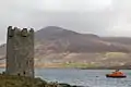 Castle with Achill Sound and Corraun Hill beyond