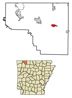 Location of Green Forest in Carroll County, Arkansas.