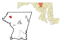 Location of Taneytown, Maryland