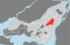 Rosemont–La Petite-Patrie's location in Montreal