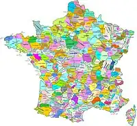 Map of all natural regions of France