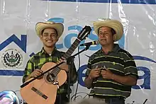 Salvadoran singer Jair Noyola and his father