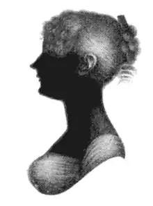 Bust of a woman in profile