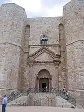 Entrance of the Castel del Monte, Apulia, Italy, 1240s, an early attempt to revive classical forms