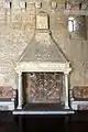 the fireplace inside the throne room