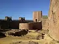 The castle's interior, with remains of some later structures