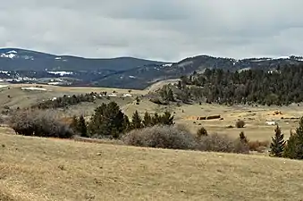 Southeastern corner of Castle Mountain on Castle Town road