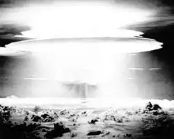 Image 15Castle Bravo: A 15 megaton hydrogen bomb experiment conducted by the United States in 1954. Photographed 78 miles (125 kilometers) from the explosion epicenter. (from 1950s)