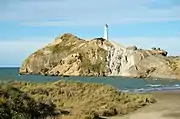 Castlepoint Lighthouse from the beach at Castlepoint