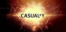 Black text that reads: "Casualty", with the T stylised as an addition sign