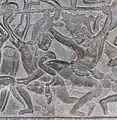 Bas-relief of intercepting a kick