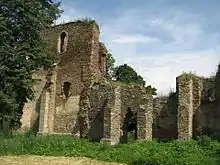 The ruins of the Roman Catholic cathedral in Baia, present-day Suceava County in Bukovina, northeastern Romania built by the Transylvanian Saxon community during the High Middle Ages