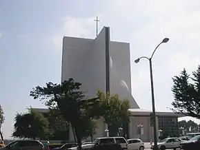 Looking south from Geary St. to St. Mary's Cathedral, around which Cathedral Hill is centered.