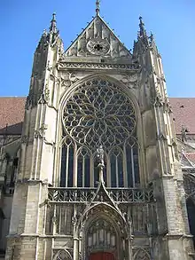 Rose window and façade of south transept, Sens Cathedral (1490–1518)