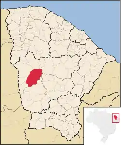 Location of Independência in the State of Ceará