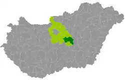 Cegléd District within Hungary and Pest County.