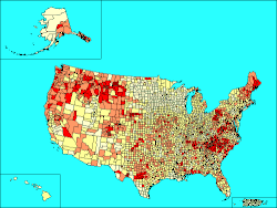 Proportions of Scots-Irish ancestry