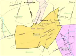 Census Bureau map of Hampton, New Jersey