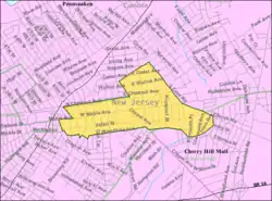 Census Bureau map of Merchantville, New Jersey