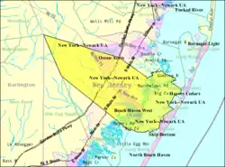 Census Bureau map of Stafford Township, New Jersey