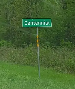 Centennial, Texas road sign