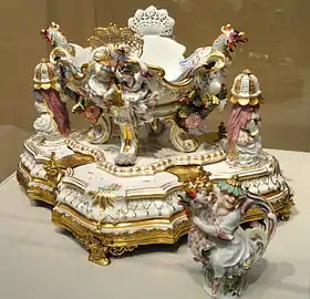 Meissen centerpiece and stand c. 1737 modeled by Johann Joachim Kändler