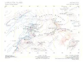 1996 topographic map, first mapping of St. Boris Peak