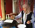 Göreme cafe owner making flatbread