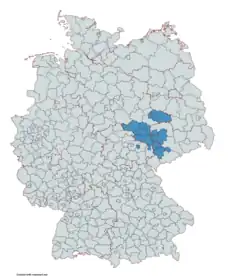 Location of Central German Metropolitan Region in Germany