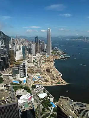 Construction site in 2010, looking west from Wan Chai.