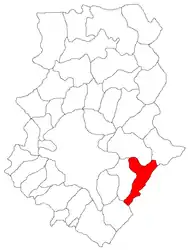 Location in Ilfov County