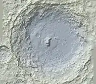 This topographic map was created using Mars Orbiter Laser Altimeter (MOLA) technology on the Mars Global Surveyor spacecraft.