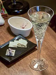 Champagne is often served in specialized stemware.