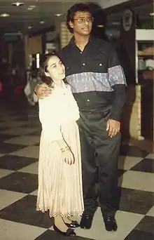 Prof. Chandima Gomes with his wife in Sweden in late 90s