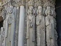 Detail of the royal portal of Chartres Cathedral (1145–1245)